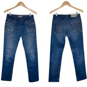 Acne Low Rise Boot Cut Jeans Hex Used Twill Blue
